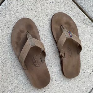 Men’s Rainbow double layer flip flops, worn twice, size XL, size 11-12